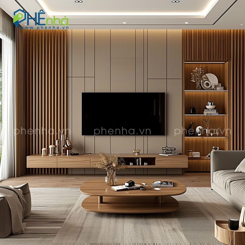 kệ tivi treo tường hiện đại