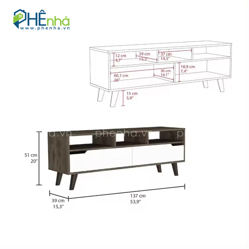 kích thước kệ tivi gỗ mdf