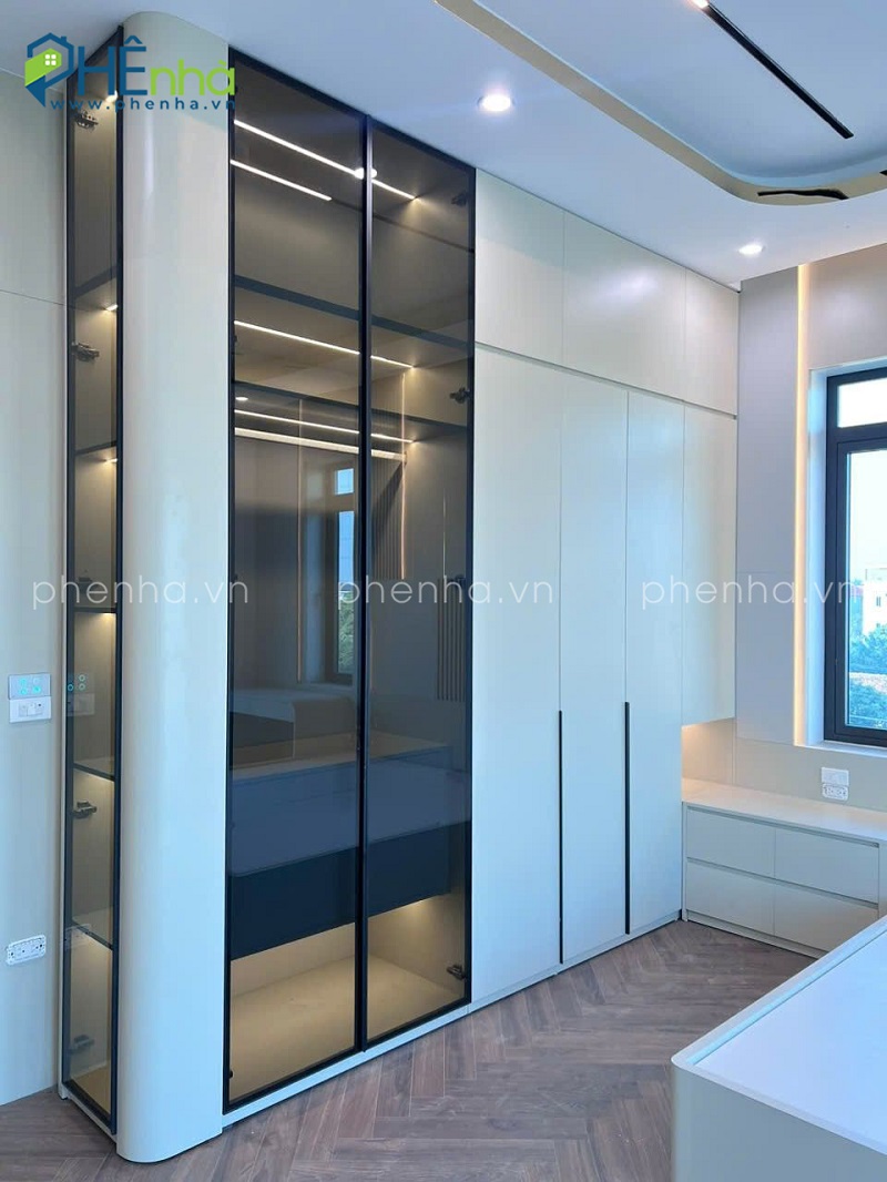 thiết kế tủ quần áo trong phòng ngủ