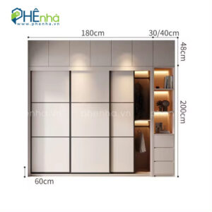 tủ quần áo gỗ công nghiệp giá rẻ