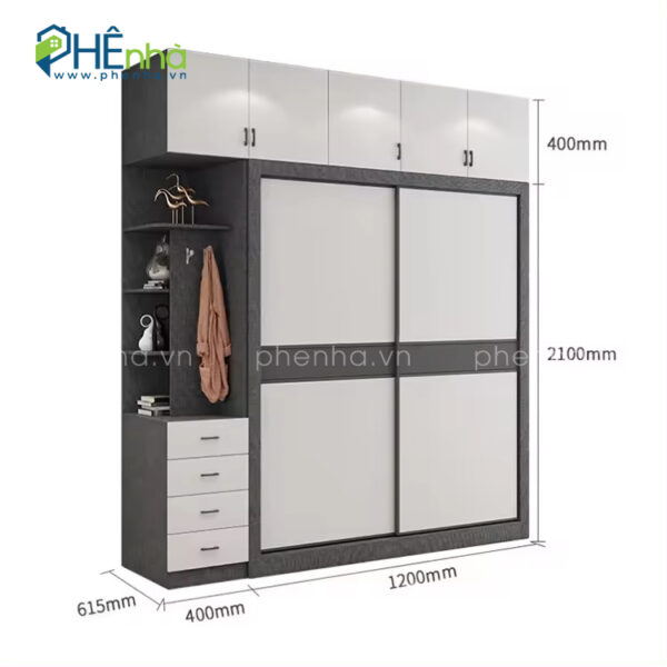 tủ quần áo 2 cửa lùa