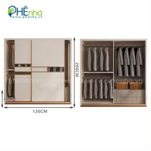 tủ quần áo kịch trần cửa trượt đẹp