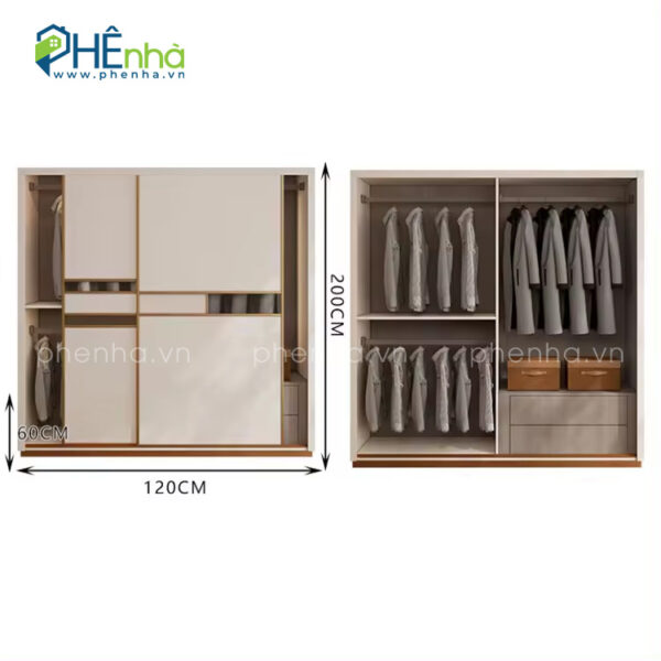 tủ quần áo kịch trần cửa trượt đẹp