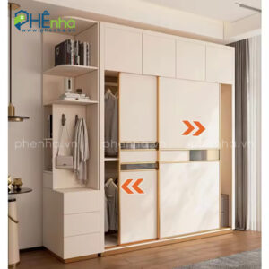 tủ quần áo kịch trần cửa trượt sang trọng