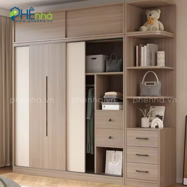 tủ quần áo cửa trượt gỗ mdf