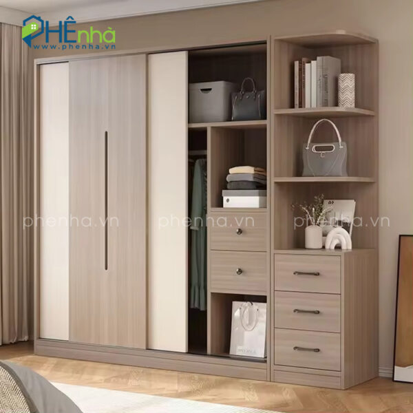 tủ quần áo cửa trượt mdf