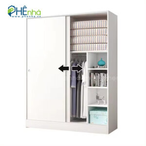 tủ quần áo gỗ mdf cửa trượt 2 cánh