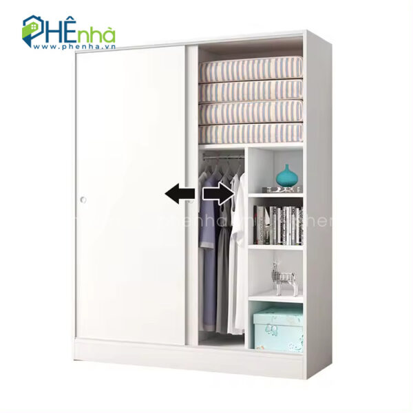 tủ quần áo gỗ mdf cửa trượt 2 cánh
