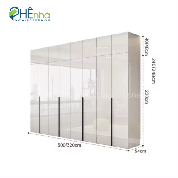 tủ quần áo mở quay bóng gương