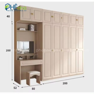 tủ quần áo kèm bàn trang điểm