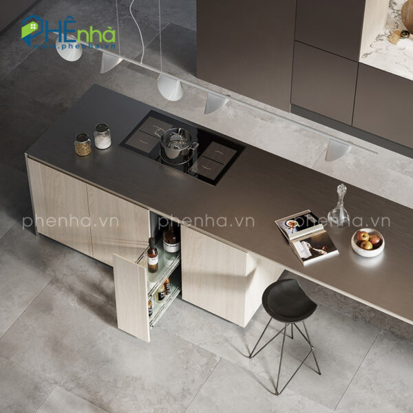 Tủ bếp chữ I hiện đại gỗ MDF Thái Lan - TB02 - Hình ảnh 2