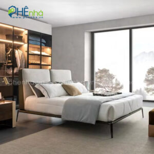 giường ngủ bọc nỉ hiện đại