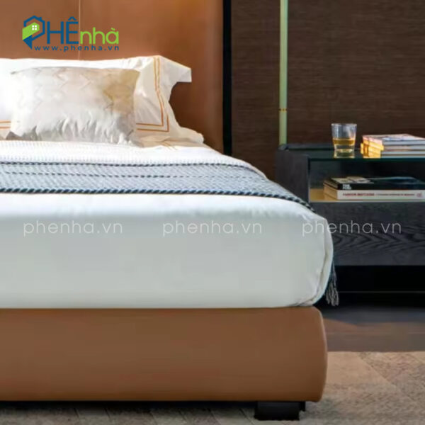 giường ngủ nhỏ bọc da