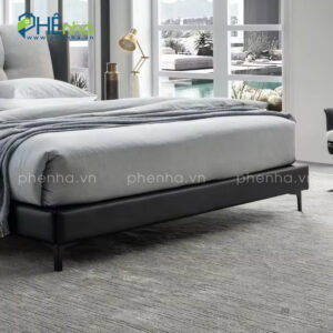 giường gỗ bọc da