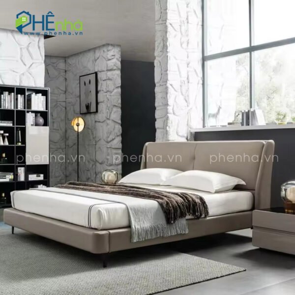 Giường ngủ đơn giản hiện đại bọc da - GN48 - Hình ảnh 2