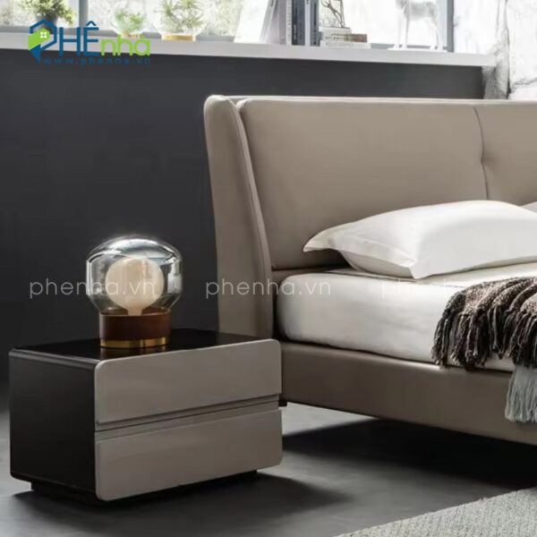 Giường ngủ đơn giản hiện đại bọc da - GN48 - Hình ảnh 3