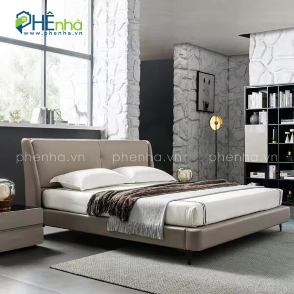 Giường ngủ đơn giản hiện đại bọc da - GN48