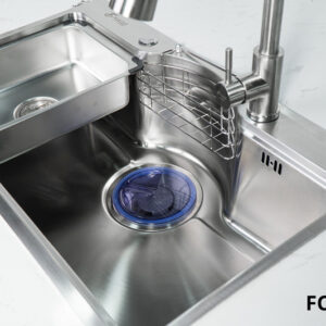 Bộ chậu vòi rửa 1 hố inox304 xước mờ cao cấp Fulco - FC-D7546