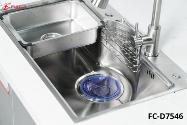 Bộ chậu vòi rửa 1 hố inox304 xước mờ cao cấp Fulco - FC-D7546