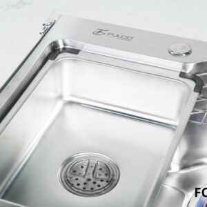 Bộ chậu vòi rửa 1 hố inox304 xước mờ cao cấp Fulco - FC-D7546