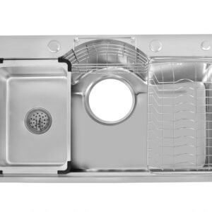 Bộ chậu vòi rửa 1 hố inox304 xước mờ cao cấp Fulco - FC-D7546