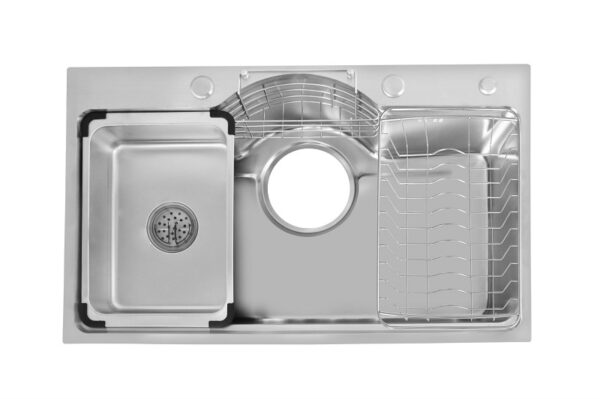 Bộ chậu vòi rửa 1 hố inox304 xước mờ cao cấp Fulco - FC-D7546