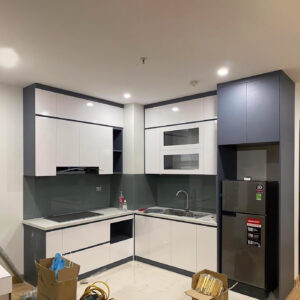 Mẫu tủ bếp chữ L gỗ MDF cốt xanh chống ẩm - TB66