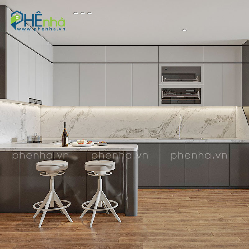 tủ bếp An Cường phủ Melamine