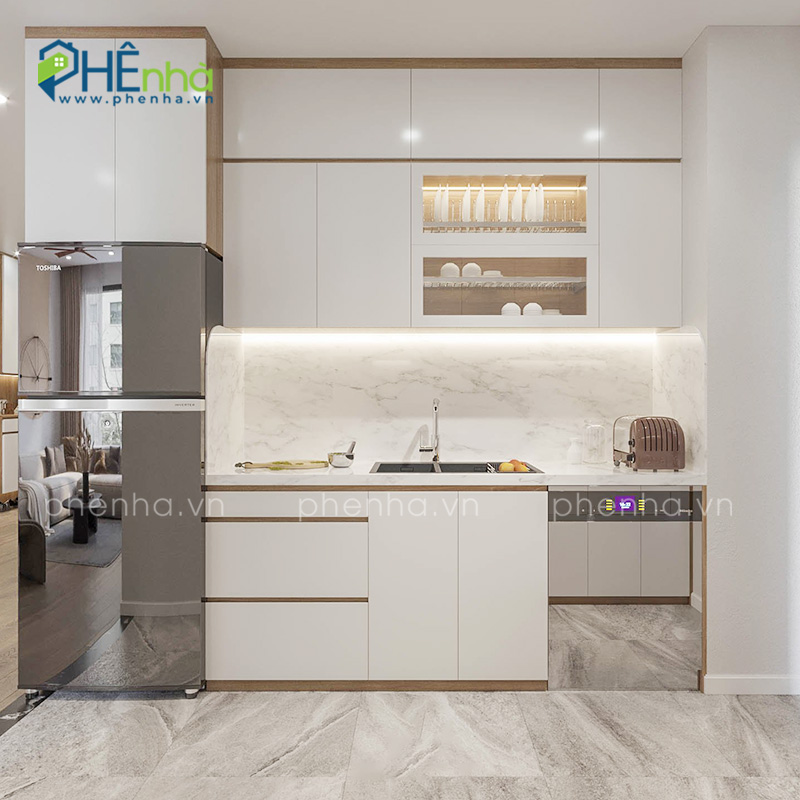 tủ bếp An Cường phủ Laminate