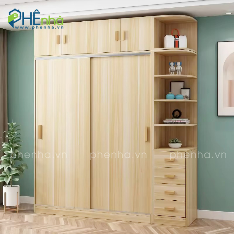 tủ quần áo cửa lùa kịch trần