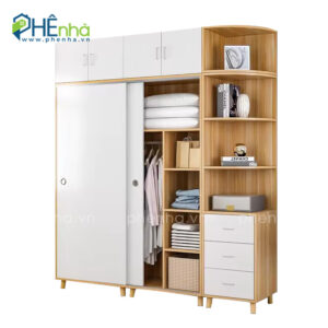 tủ quần áo chân gỗ