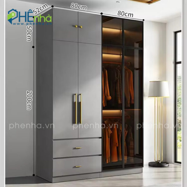 tủ quần áo cánh kính hiện đại