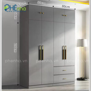 tủ quần áo màu xám