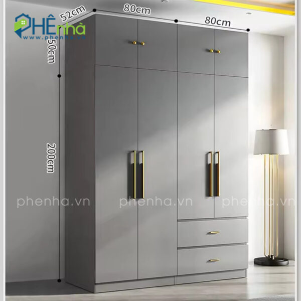 tủ quần áo màu xám