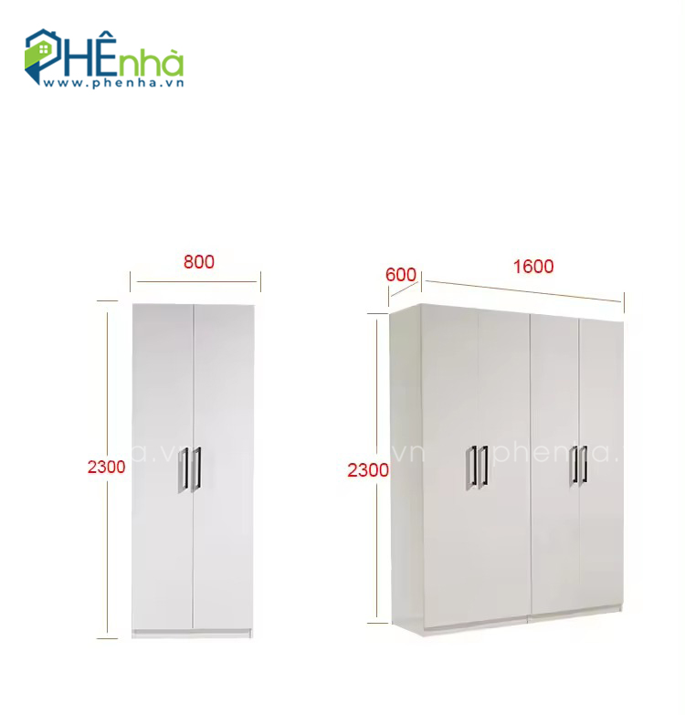 kích thước tủ quần áo