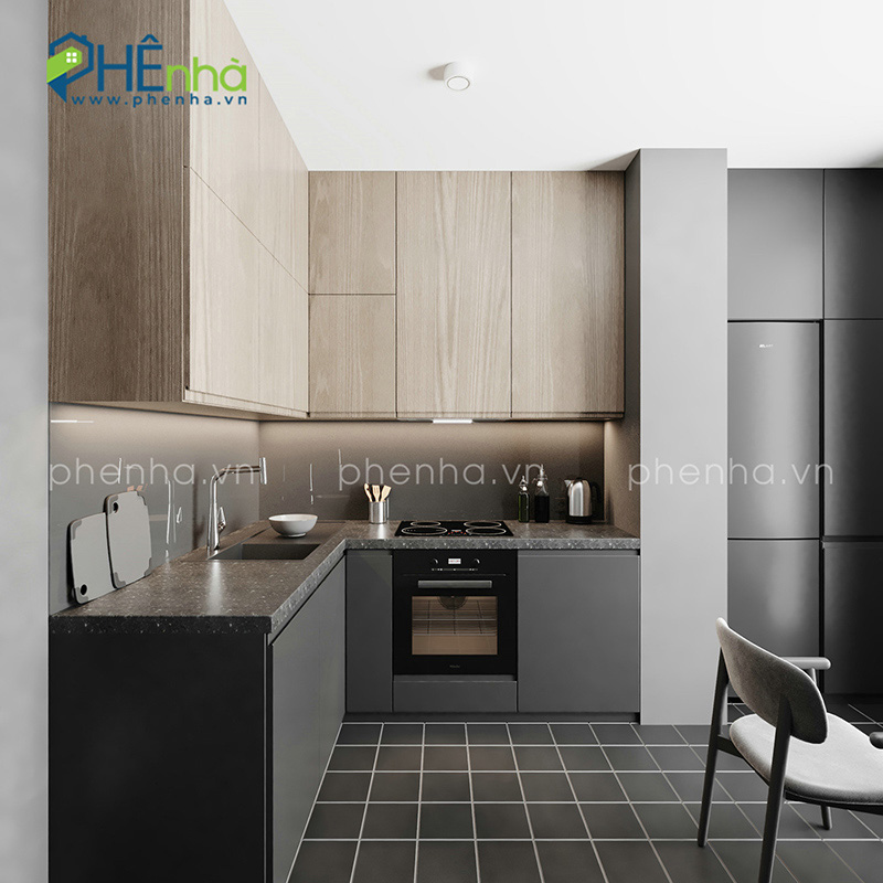 tủ bếp laminate