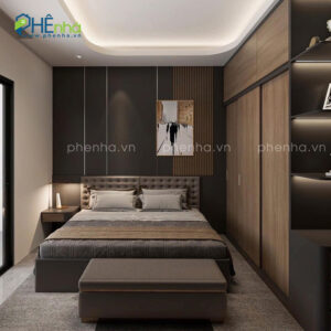 tu quan ao 3 canh kich tran mau nau sang trong ta58 2