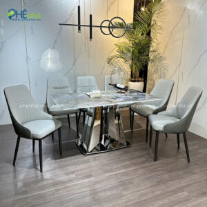 bo ban an 6 ghe hien dai boc da microfiber ba06 2