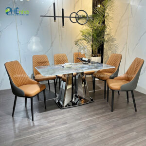 bo ban an 6 ghe hien dai boc da microfiber ba06 5