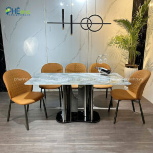 bo ban an 6 ghe mat da thach anh 6 ghe cao cap ba21 9