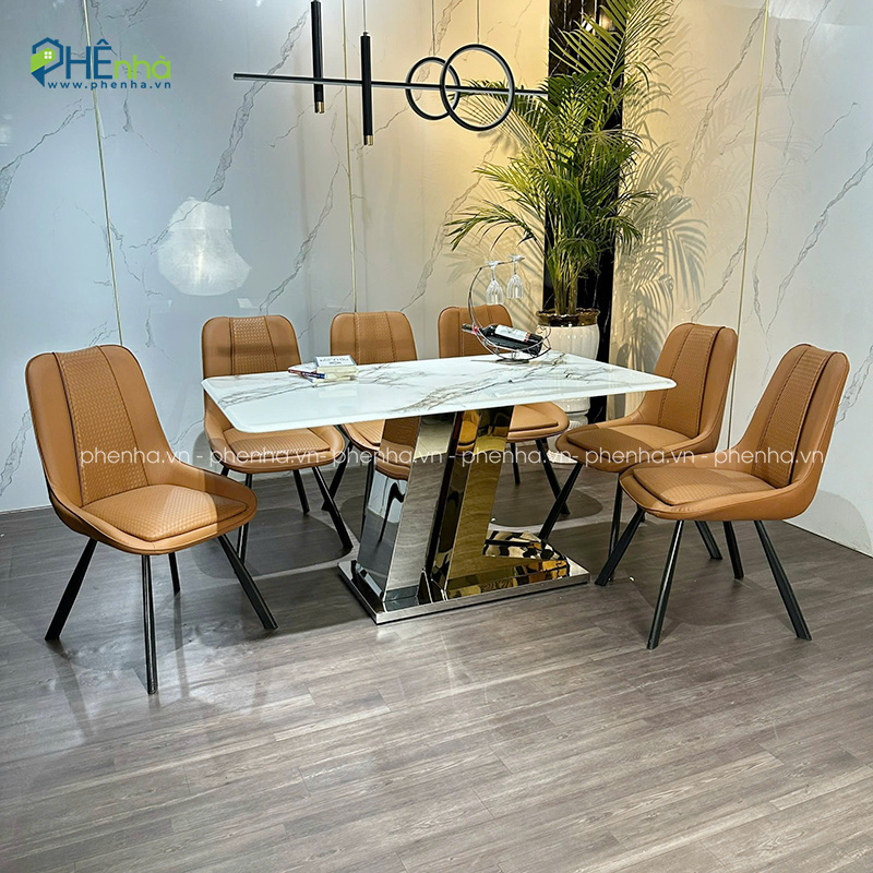 Bàn ghế ăn mặt đá